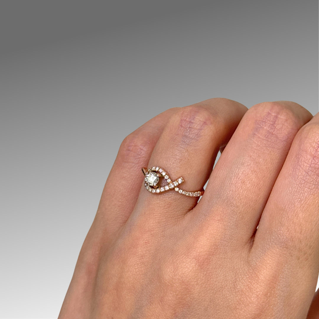 Ready to Ship  0.22ct I1/G natural Diamond Engagement Ring