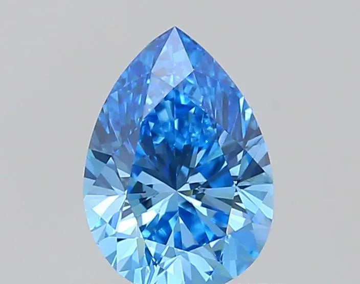 0.70ct Pear Lab Grown Diamond (Colour Fancy Vivid Blue, Clarity VVS2, IGI Certified)