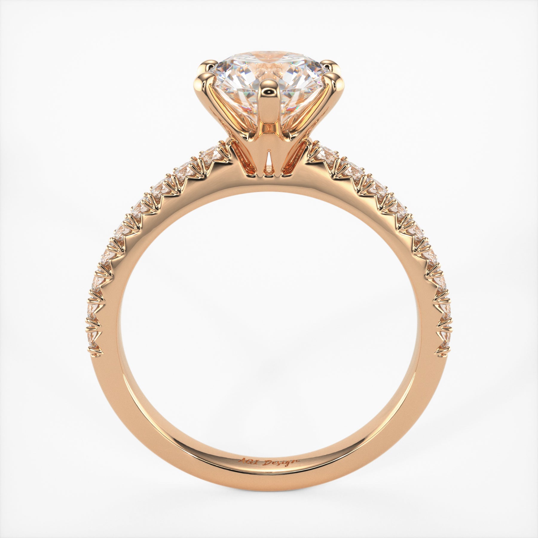 Fiona Round Lab Created Diamond Engagement Ring AGI Design
