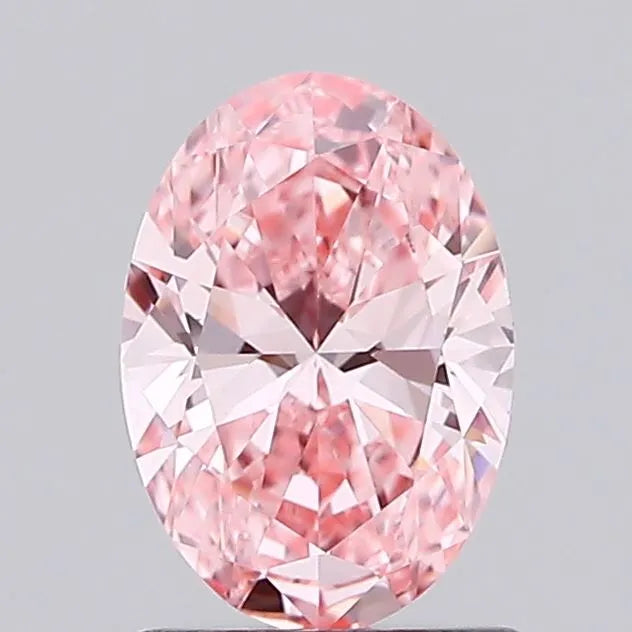 1.00ct Oval Lab Grown Diamond (Colour Fancy Vivid Pink, Clarity VVS2, IGI Certified)