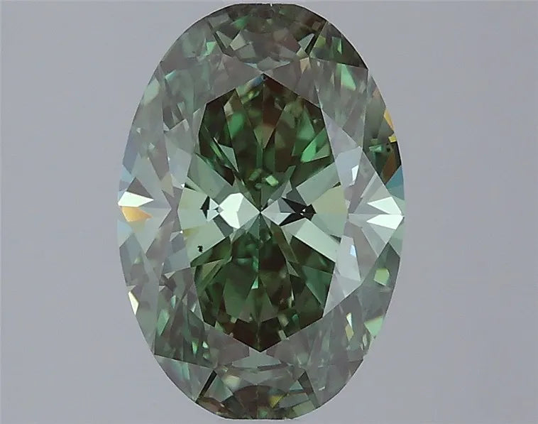 1.88ct Oval Lab Grown Diamond (Colour Fancy Vivid Green, Clarity VS1, IGI Certified)