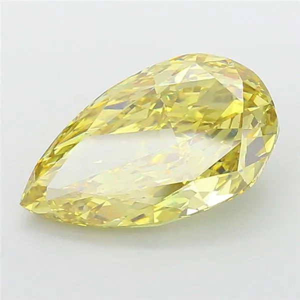 10.02ct Pear Lab Grown Diamond (Colour Fancy Vivid Yellow, Clarity VVS2, IGI Certified)