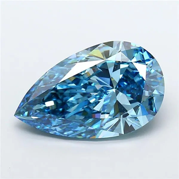 10.04ct Pear Lab Grown Diamond (Colour Fancy Vivid Blue, Clarity VS2, IGI Certified)