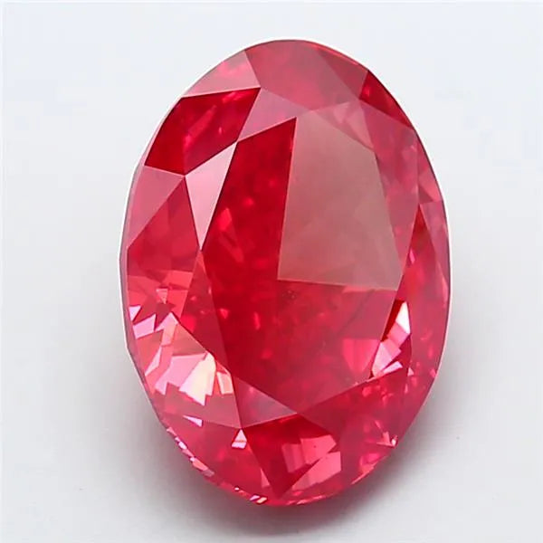 10.05ct Oval Lab Grown Diamond (Colour Fancy Vivid Red, Clarity VS2, IGI Certified)