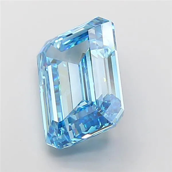 10.08ct Emerald Lab Grown Diamond (Colour Fancy Vivid Blue, Clarity VVS2, IGI Certified)