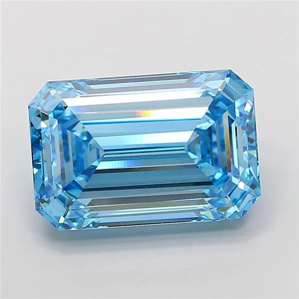 10.08ct Emerald Lab Grown Diamond (Colour Fancy Vivid Blue, Clarity VVS2, IGI Certified)
