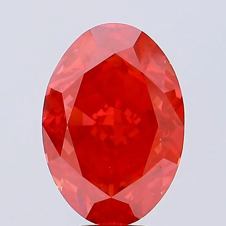 10.40ct Oval Lab Grown Diamond (Colour Fancy Vivid Red, Clarity VS2, IGI Certified)