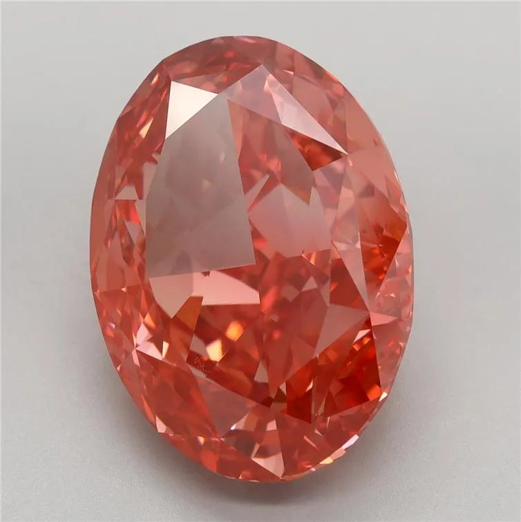 10.44ct Oval Lab Grown Diamond (Colour Fancy Vivid Red, Clarity VVS2, IGI Certified)