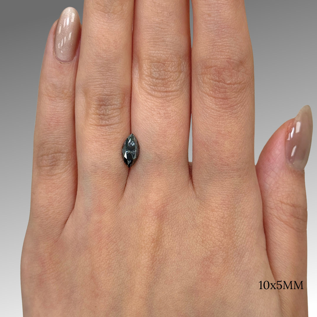 5x10mm ( DEW 1ct) marquise dark grey moissanite