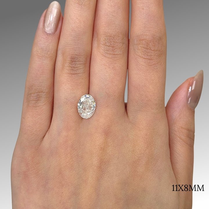 11x8mm ( DEW 3.8ct) oval crushed ice moissanite