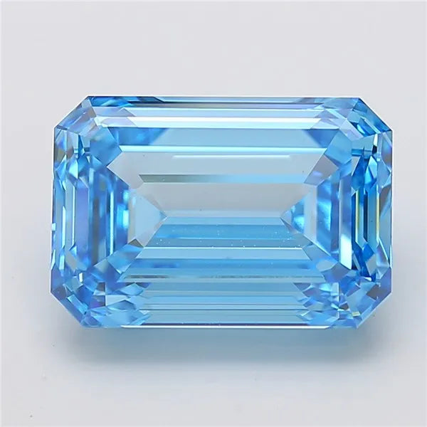 12.10ct Emerald Lab Grown Diamond (Colour Fancy Vivid Blue, Clarity VS1, IGI Certified)