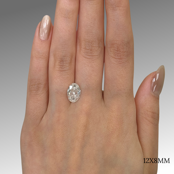 12x8mm ( DEW 4ct) oval crushed ice moissanite