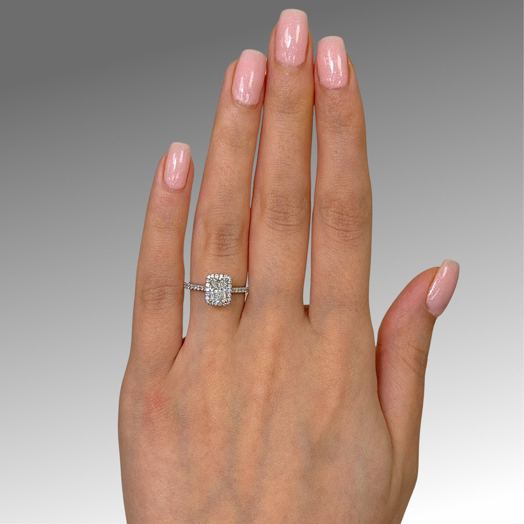 Ready to Ship  Victoria 1.03ct E/VVS2 Radiant Lab-Created Diamond Engagement Ring