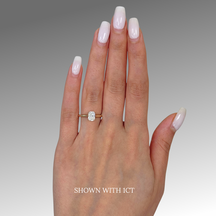 Megan Elongated cushion cut  Lab Created Diamond Engagement Ring