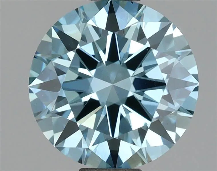2.01ct Round Lab Grown Diamond (Colour Fancy Vivid Blue, Clarity VVS2, Cut ID, IGI Certified)