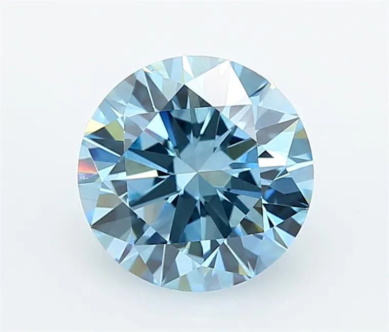2.02ct Round Lab Grown Diamond (Colour Fancy Vivid Blue, Clarity VVS1, Cut EX, IGI Certified)