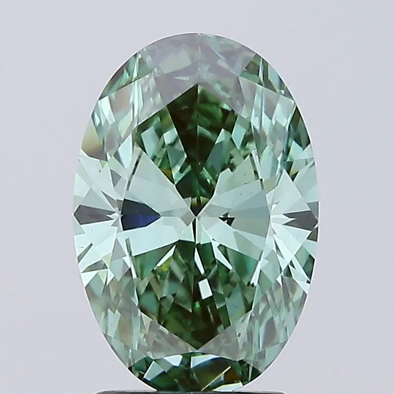 2.03ct Oval Lab Grown Diamond (Colour Fancy Vivid Green, Clarity VS1, IGI Certified)