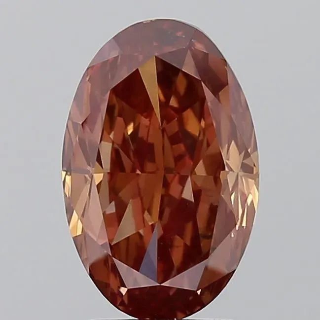 3.00ct Oval Lab Grown Diamond (Colour Fancy Pink Brown, Clarity VS2, IGI Certified)