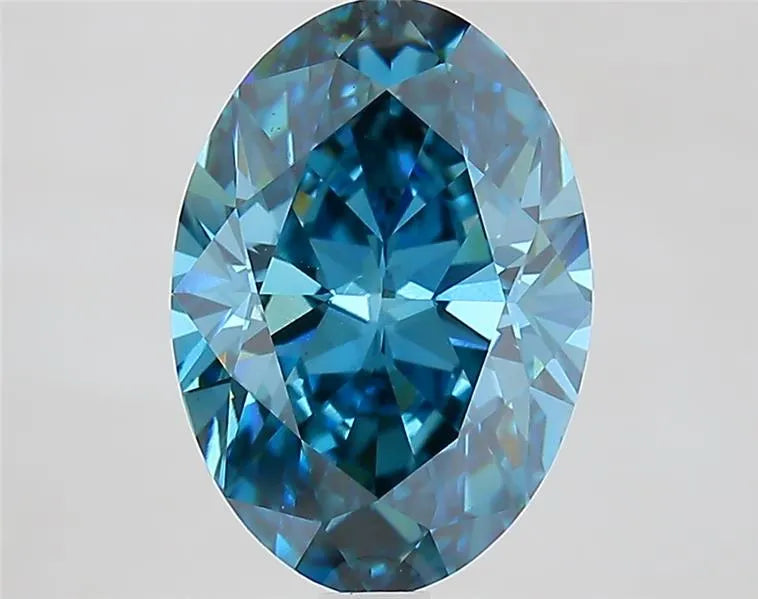 3.01ct Oval Lab Grown Diamond (Colour Fancy Vivid Blue, Clarity VS1, IGI Certified)