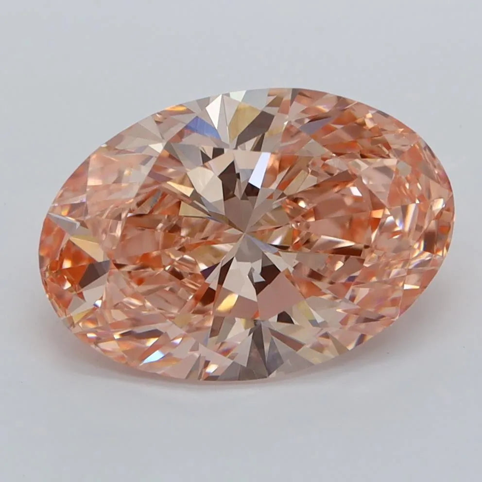 3.01ct Oval Lab Grown Diamond (Colour Fancy Vivid Pink, Clarity VVS2, IGI Certified)