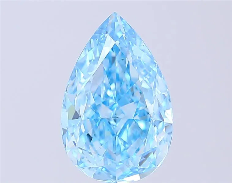 3.02ct Pear Lab Grown Diamond (Colour Fancy Vivid Blue, Clarity VS1, IGI Certified)