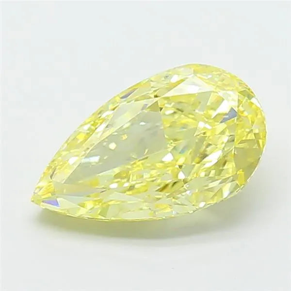3.05ct Pear Lab Grown Diamond (Colour Fancy Yellow, Clarity VVS1, IGI Certified)