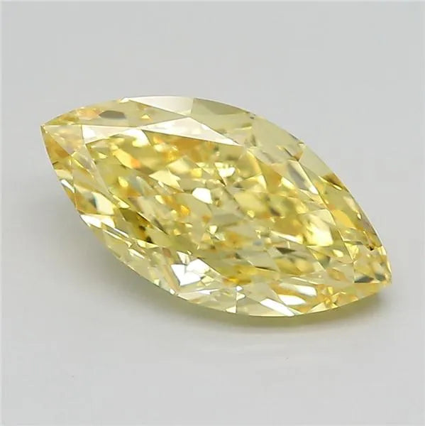 3.09ct Marquise Lab Grown Diamond (Colour Fancy Vivid Yellow, Clarity VVS2, IGI Certified)