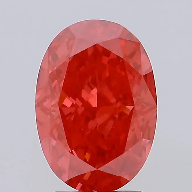 3.10ct Oval Lab Grown Diamond (Colour Fancy Vivid Red, Clarity VS1, IGI Certified)