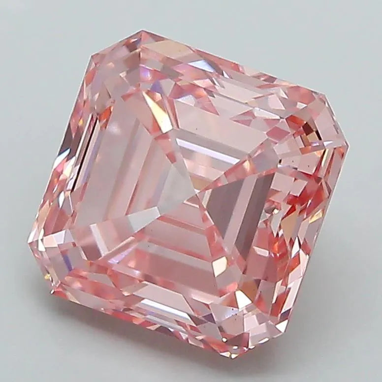 3.24ct Square emerald Lab Grown Diamond (Colour Fancy Intense Pink, Clarity VS1, IGI Certified)