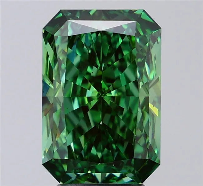 3.43ct Radiant Lab Grown Diamond (Colour Fancy Vivid Green, Clarity VS2, IGI Certified)