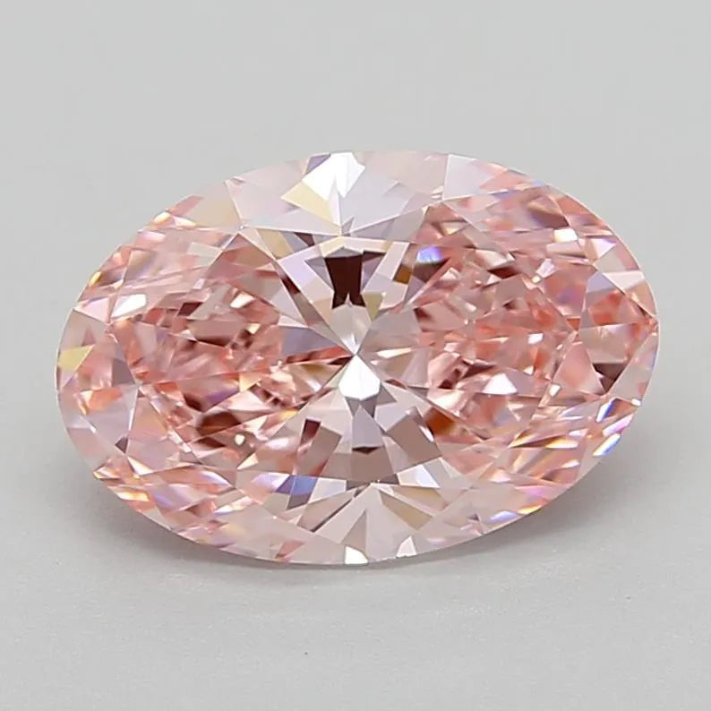 3.71ct Oval Lab Grown Diamond (Colour Fancy Vivid Pink, Clarity VVS2, IGI Certified)