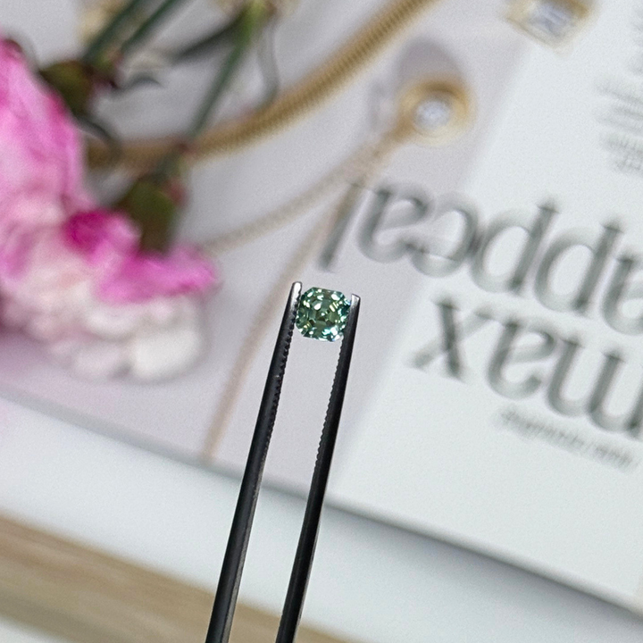 5x5mm ( DEW 1ct) asscher aqua teal moissanite