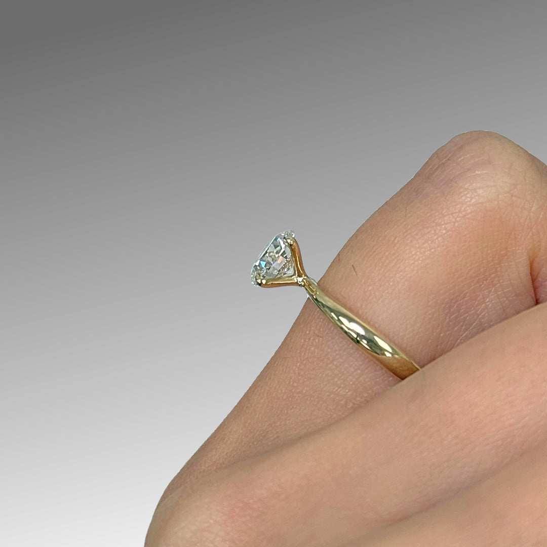 Ready to Ship Stacey 1.3ct Round  Lab Diamond H/VVS2 Engagement Ring in 14k Yellow Gold