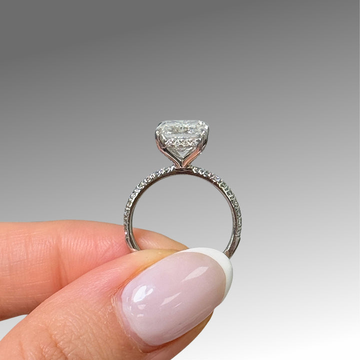 Ready to Ship Alexandra 3.62ct E/VVS2 Radiant Lab-Created Diamond Engagement Ring in 18k White Gold