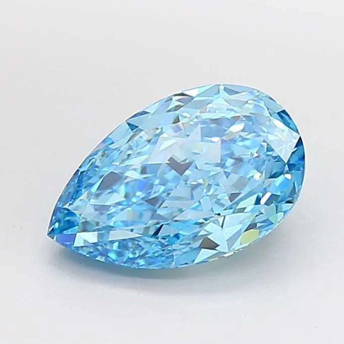 4.09ct Pear Lab Grown Diamond (Colour Fancy Vivid Blue, Clarity VS1, IGI Certified)