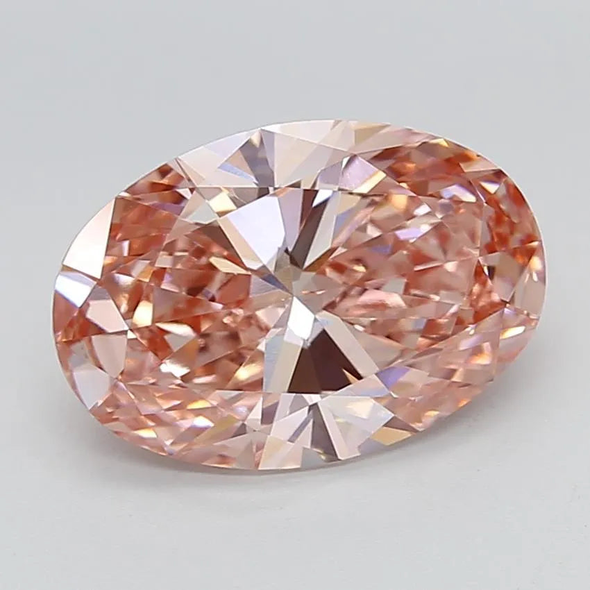4.38ct Oval Lab Grown Diamond (Colour Fancy Vivid Pink, Clarity VVS2, IGI Certified)