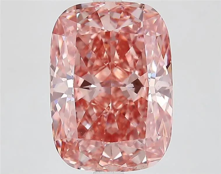 4.86ct Cushion modified Lab Grown Diamond (Colour Fancy Vivid Brownish Pink, Clarity VVS2, IGI Certified)