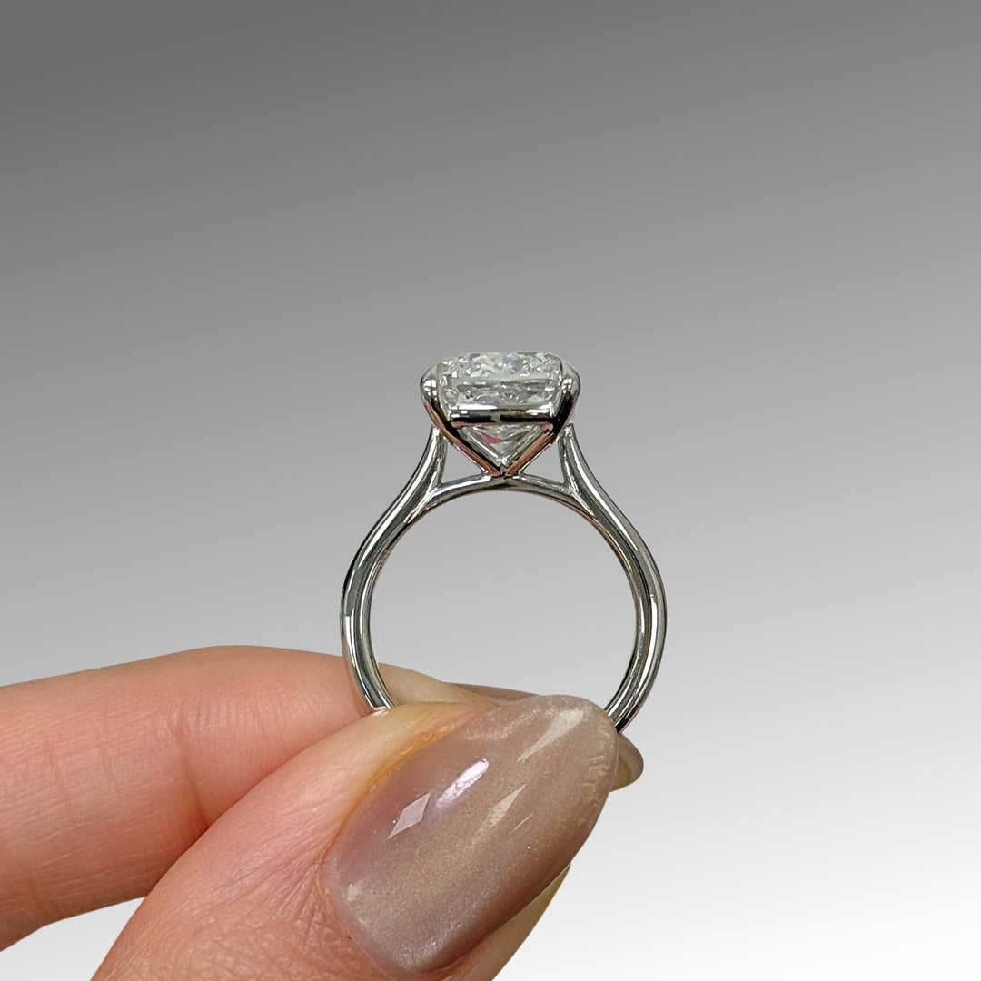 Ready to Ship Chloe 5.08ct E/VVS2 Square Cushion Cut Lab-Created Diamond Engagement Ring in Platinum