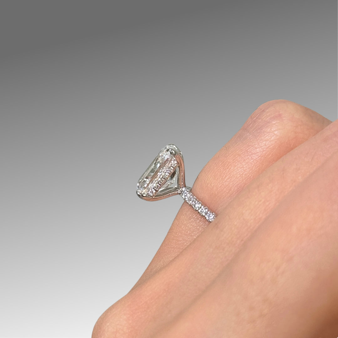 Ready to Ship Alexandra 3.62ct E/VVS2 Radiant Lab-Created Diamond Engagement Ring in 18k White Gold