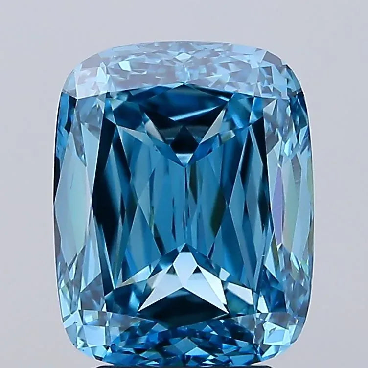 5.15ct Cushion Lab Grown Diamond (Colour Fancy Vivid Blue, Clarity VS1, IGI Certified)