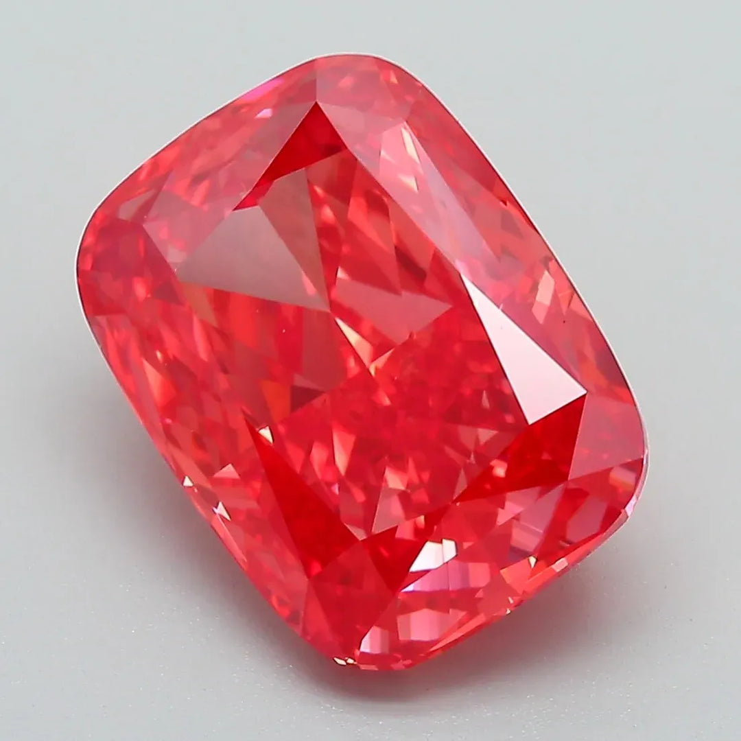 5.53ct Cushion modified Lab Grown Diamond (Colour Fancy Vivid Red, Clarity VS1, IGI Certified)