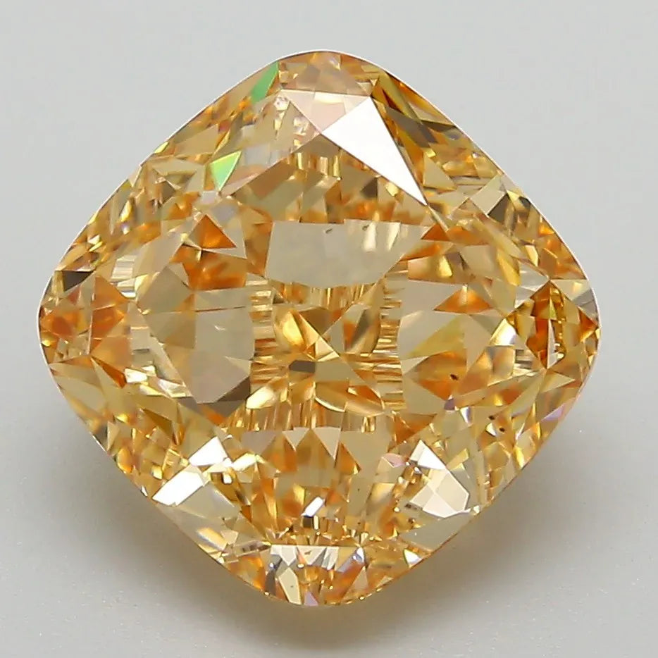 5.60ct Cushion modified Lab Grown Diamond (Colour Fancy Yellowish Brown, Clarity VS2, IGI Certified)