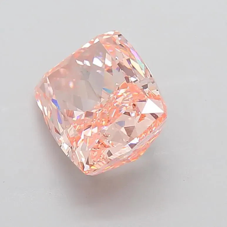 5.85ct Cushion modified Lab Grown Diamond (Colour Fancy Intense Orangey Pink, Clarity VS1, IGI Certified)