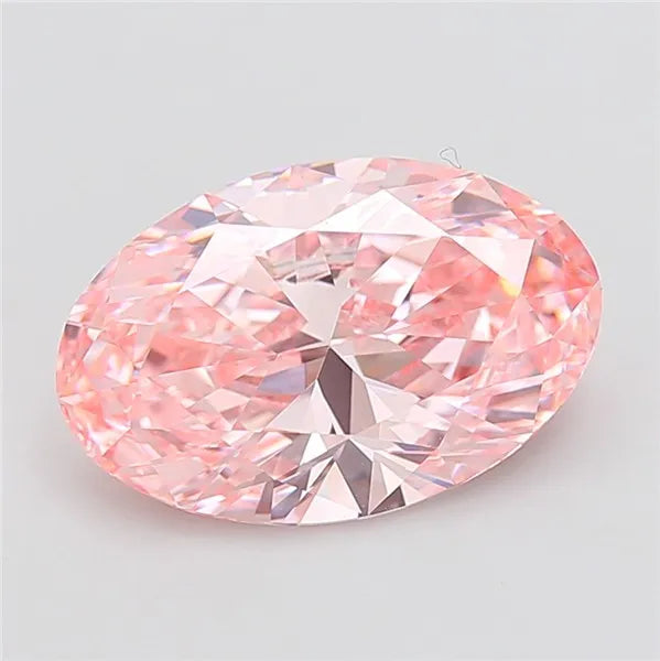 6.08ct Oval Lab Grown Diamond (Colour Fancy Vivid Pink, Clarity VVS2, IGI Certified)