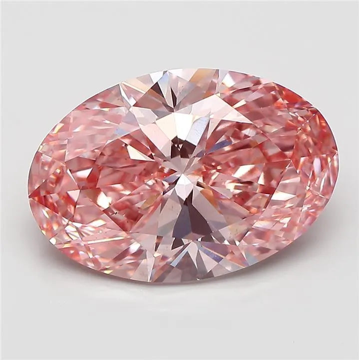 6.52ct Oval Lab Grown Diamond (Colour Fancy Vivid Pink, Clarity VS2, IGI Certified)