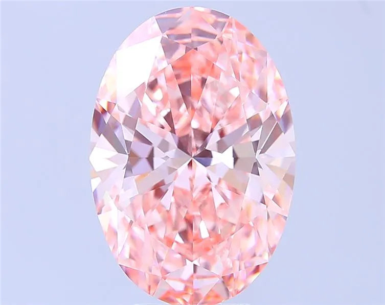 6.57ct Oval Lab Grown Diamond (Colour Fancy Vivid Pink, Clarity VVS2, IGI Certified)