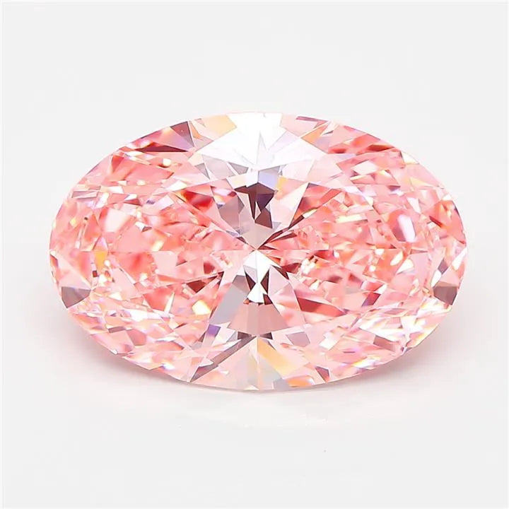 6.70ct Oval Lab Grown Diamond (Colour Fancy Vivid Pink, Clarity VVS2, IGI Certified)