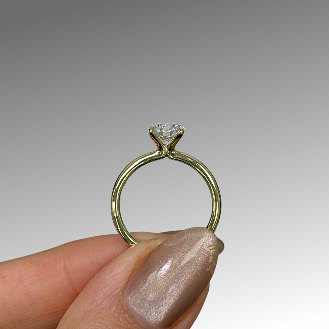 Ready to Ship Stacey 1.3ct Round  Lab Diamond H/VVS2 Engagement Ring in 14k Yellow Gold