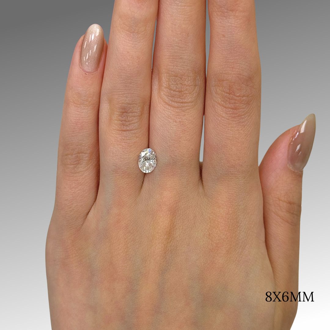 8x6mm ( DEW 1.5ct) oval crushed ice moissanite