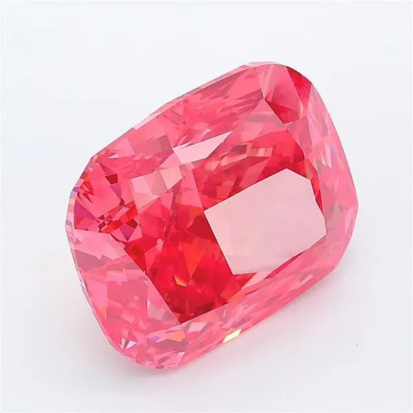 7.03ct Cushion modified Lab Grown Diamond (Colour Fancy Vivid Red, Clarity VS1, IGI Certified)